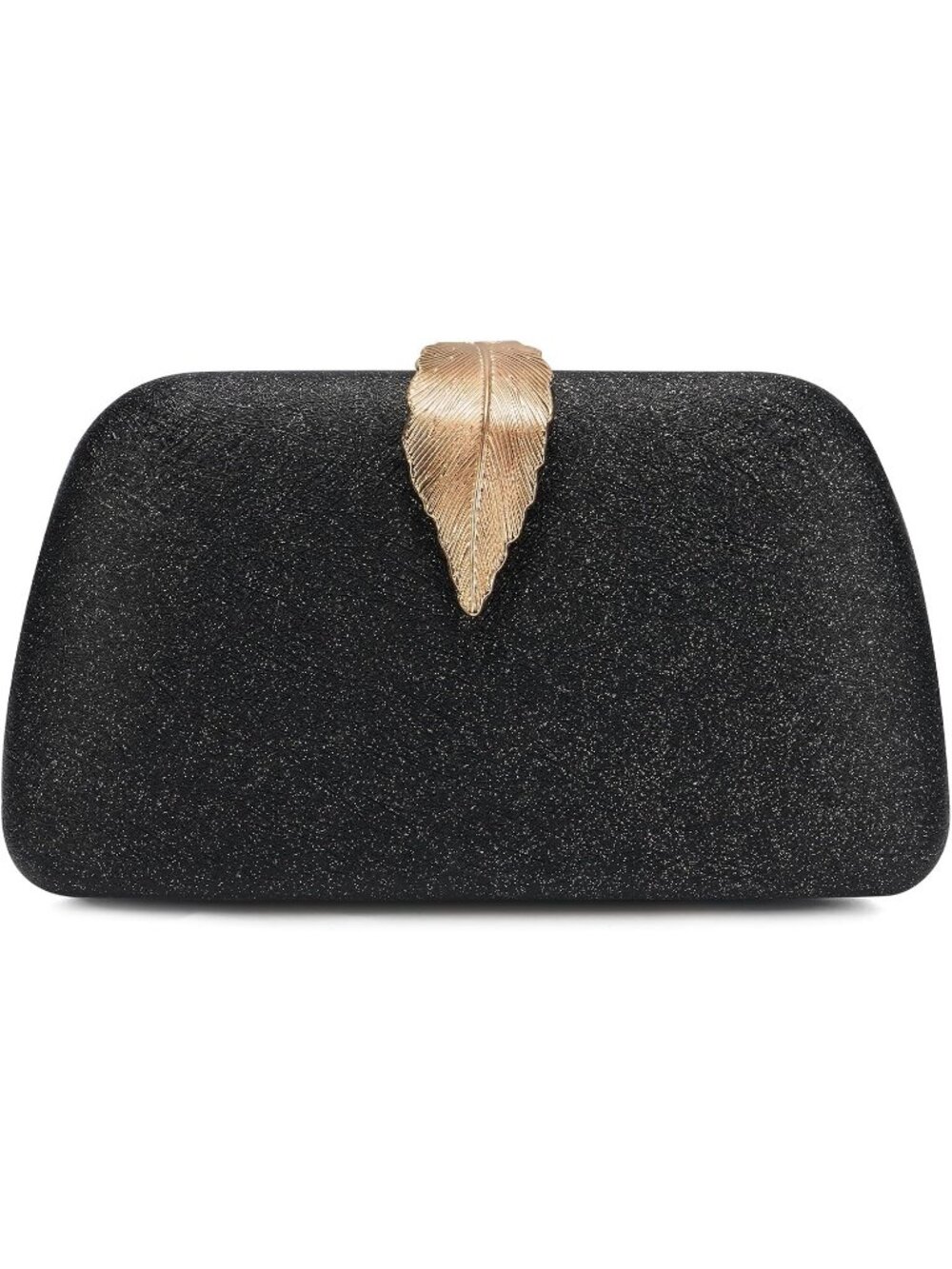 Women's Black Pu Satin Clutch Purse For Wedding With Chain Evening Bag